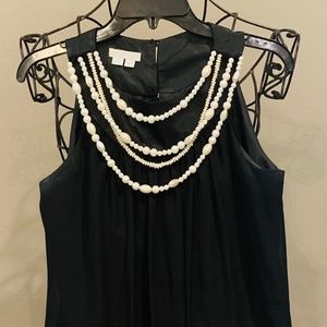 London Times Black dress with faux pearl beads size 6